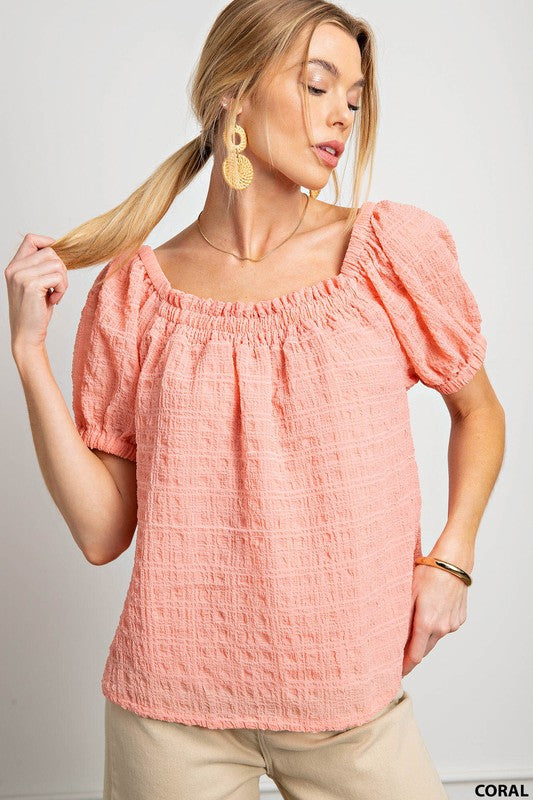 Bubble sleeved top