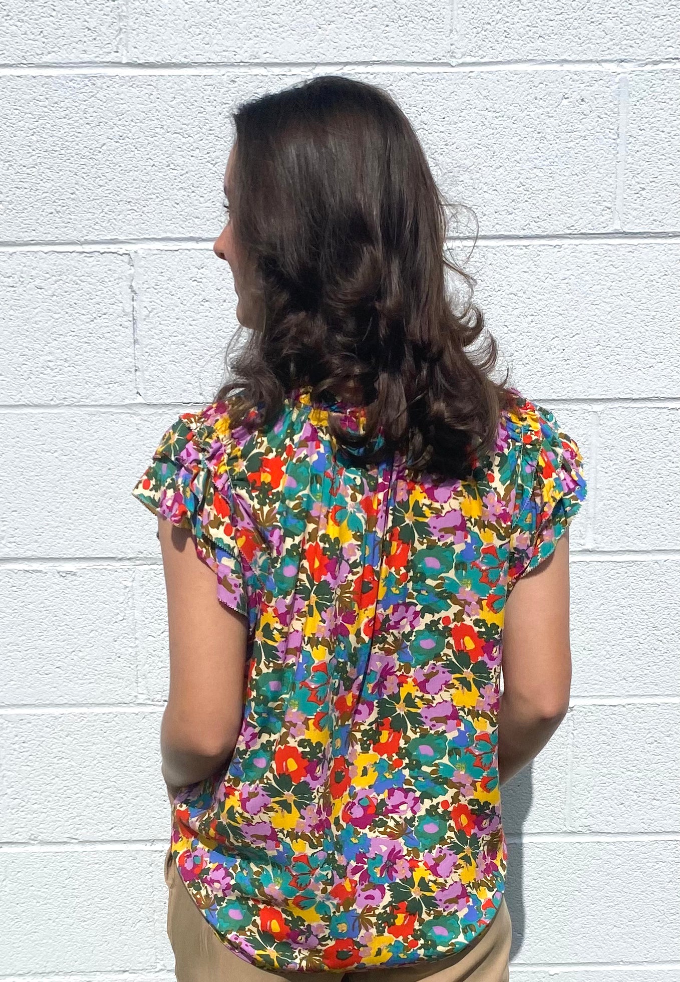 Floral Sage printed top